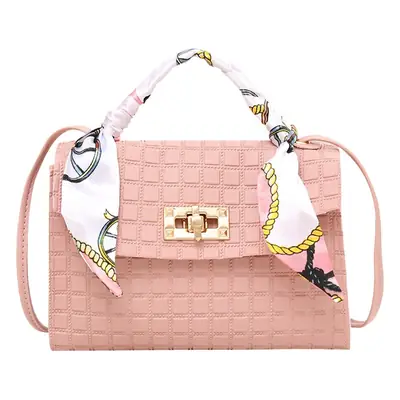 Women's Embossed Crossbody Scarf Bag Pink Gold