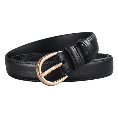 Women's Beige Leather Belt with Gold Buckle Ice Casual Style