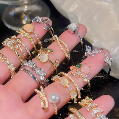 Light Luxury Zircon Love Rings for Women