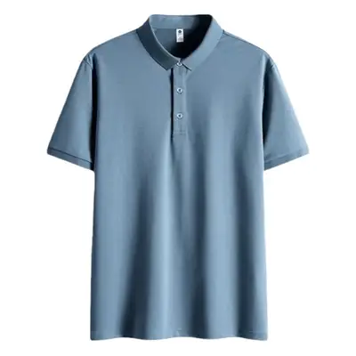 Men Grey Short Sleeve Polo T-Shirt Casual Summer