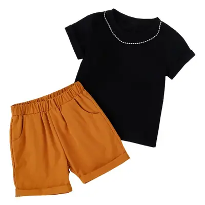 Baopin Boys Shorts Solid Orange Spring Summer