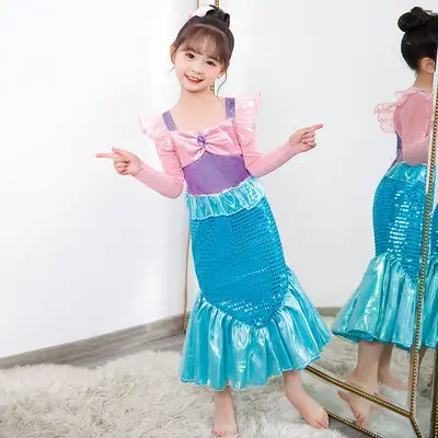 New Summer Girls Dress Baby Mermaid Princess Dress Fairy Dress