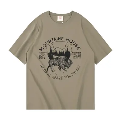 220g Heavy Cotton T-Shirt Men Summer Loose Fit