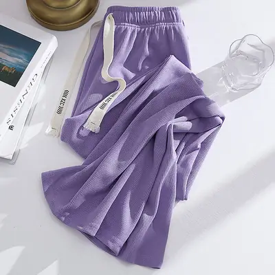 Girls Ice Silk Wide Leg Pants Summer 2025