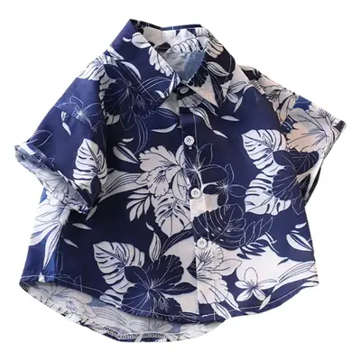 Boys' Blue Floral Shorts Set with Sneakers