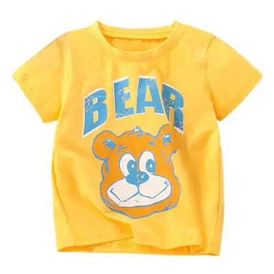 Yellow Bear Print T-Shirt for Boys