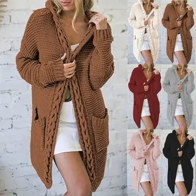 Pink Knitted Crossbody Cardigan for Women