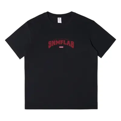 Men's American Letter Pure Cotton T-Shirt Cream