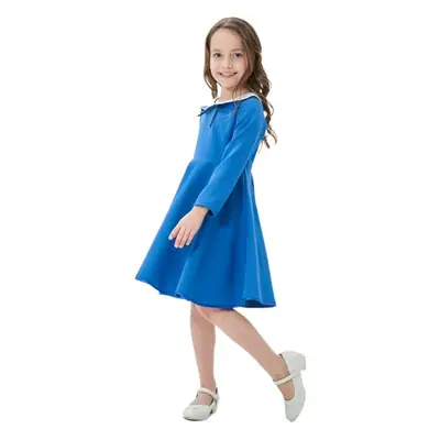 Yellow Long Sleeve Skirt Dress for Girls College Style