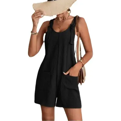 Black Crossbody Shorts Set for Women Summer Casual