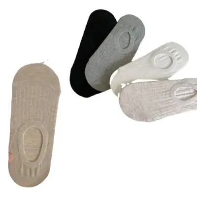 Solid Color Boat Socks Women's Summer Thin Japanese Style Low-top Shallow Cotton Socks Simple All-match Non-slip Hidden Socks