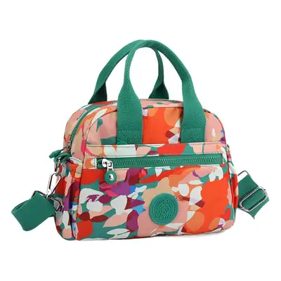 Women's Printed Nylon Shoulder Crossbody Bag with Mobile Phone Coin