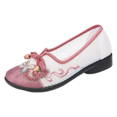 Women Hanfu Embroidered Slip-On Shoes White Grey