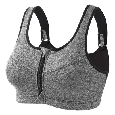 Black Front Zipper Sports Bra for Gym Wear