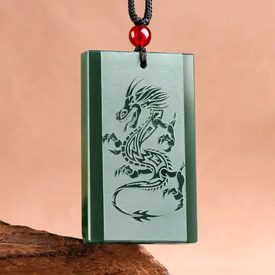 Genuine Jade Dragon Pendant for Men Women