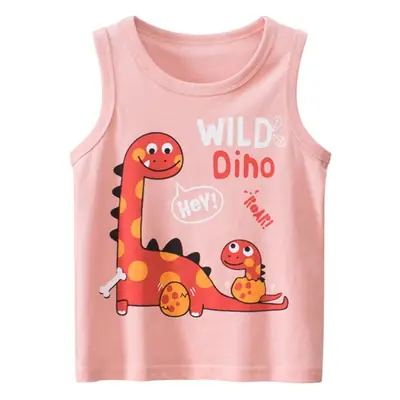 Pink Dinosaur Sleeveless Tank Top for Girls 2024