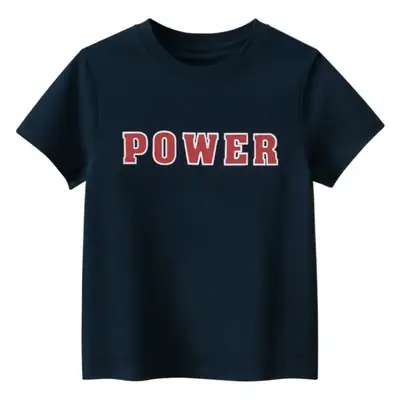 Kids Women Power Graphic T-Shirt Navy Blue