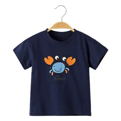 Baby T-shirt Grey Pure Cotton Short Sleeve Boys
