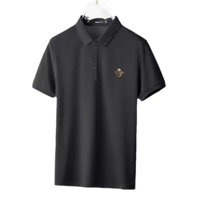 Men's White Polo Shirt with Little Bee Embroidery