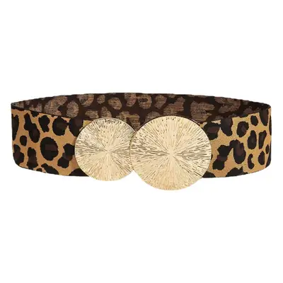 Leopard Print Elastic Waistband Belt for Women