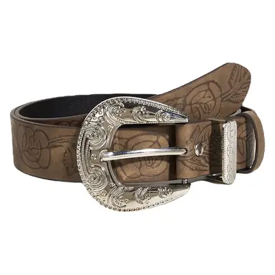 Brown Texture Belt with Buckle for Women Men