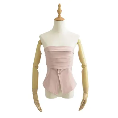 Women's Strapless Solid Color Waist Outer Short Top