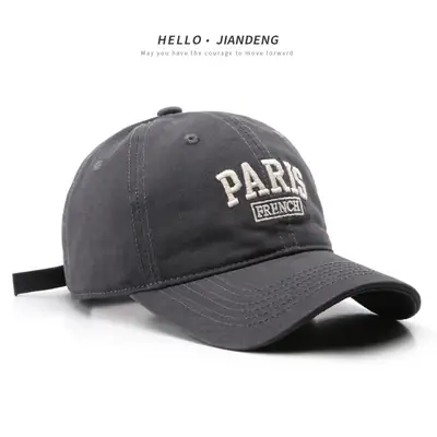 Men Paris Fashion Cap Navy Embroidered