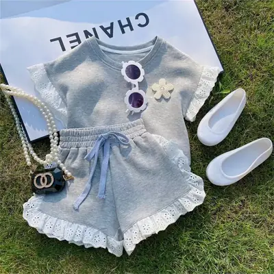 Girls Cotton Shorts Set Summer 2023