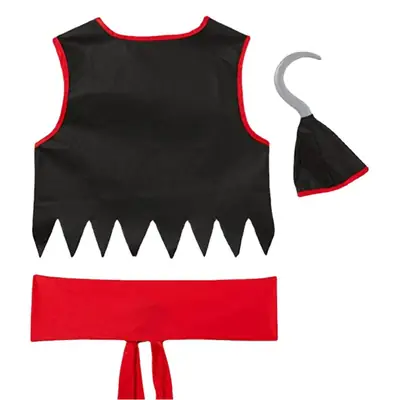 Sleeveless Pirate Vest Black Red Captain Jack Sparrow