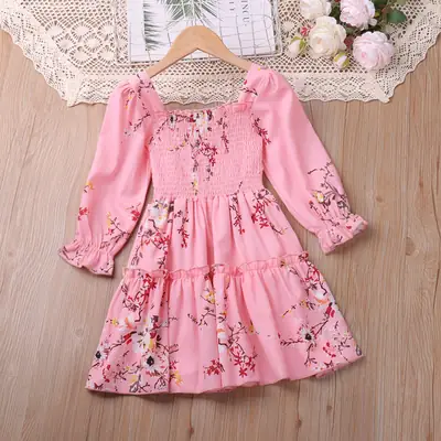 Green Floral Princess Skirt for Girls Autumn Wear