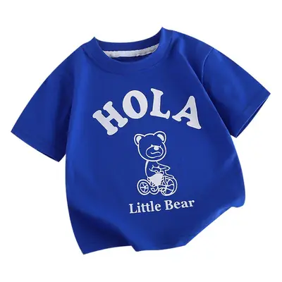 Kids Yellow Hello Bear T-Shirt Short Sleeve Cotton