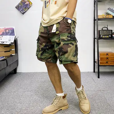 Men Camouflage Multi-Pocket Shorts Summer Wear