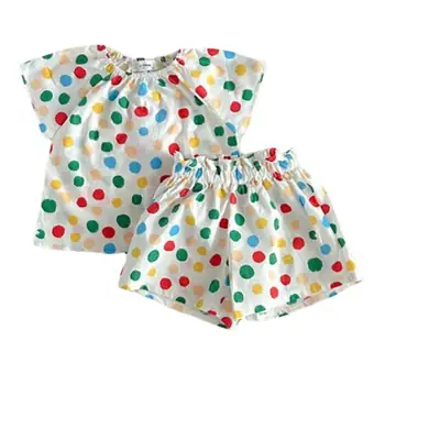 Korean Style Baby Floral Colorful Polka Dot Suit