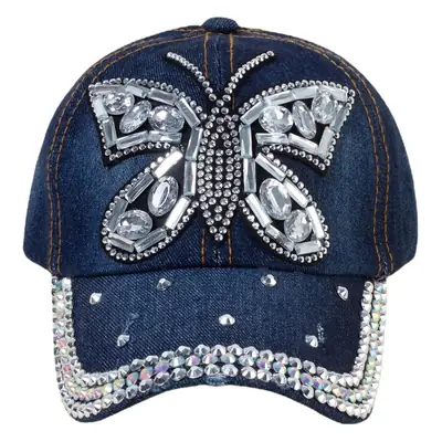 Female Butterfly Rhinestone Baseball Cap