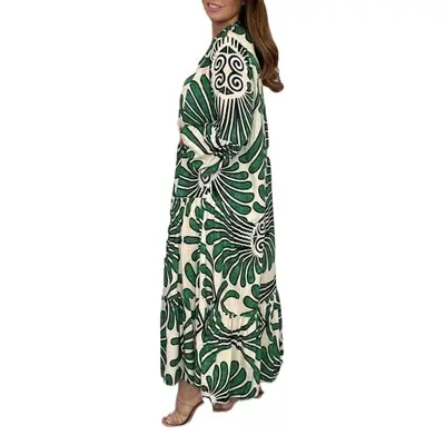 Women's Printed Loose Fit Dress Black White