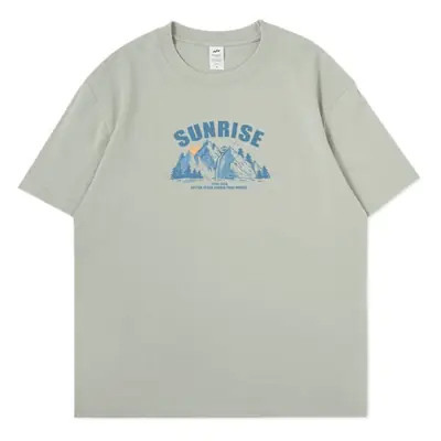 Men Printed Cotton T-Shirt Sunrise Design White