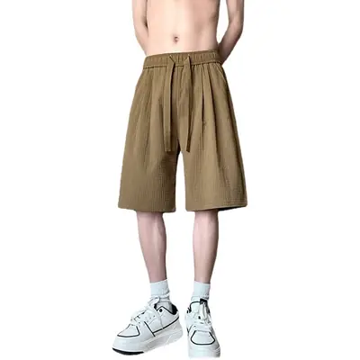 Men's Pure Black Cleanfit Shorts Knee Length Summer