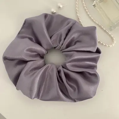 Purple Satin Hair Tie Ring for Women