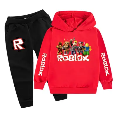 Kids Roblox Hoodie Sweatpants Set Red Black XL