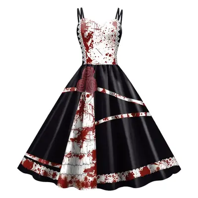 Halloween Horror Skirt Dress Women European Digital Print