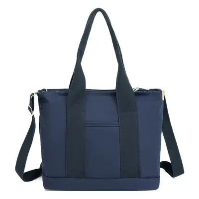 Blue Japanese Style Women's Canvas Tote Bag Large Capacity