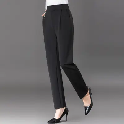Women Radish Cropped Pants Black Smoke