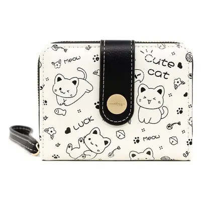 Cute Floral Zipper Wallet for Women Blue