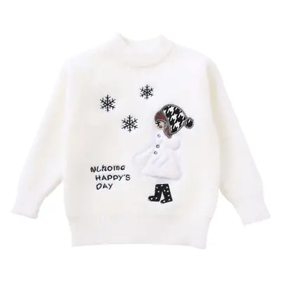 Girls' Mink Wool Cartoon Pullover Sweater 2023