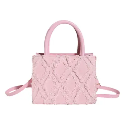 Black Rhombus Embroidered Tote Bag for Women