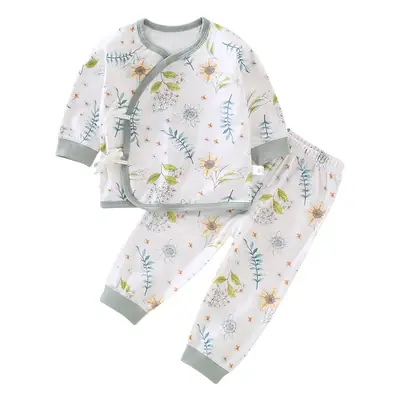 Newborn Cotton Split Suit Pink Floral Long Sleeve
