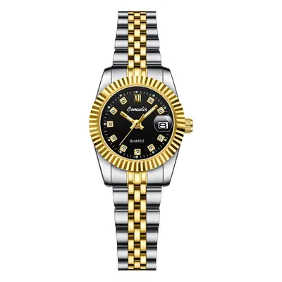 Luminous Calendar Watch for Women Gold Gold Bracelet