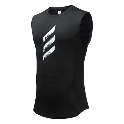 Men Sleeveless Vests White Round Neck Sports Wear