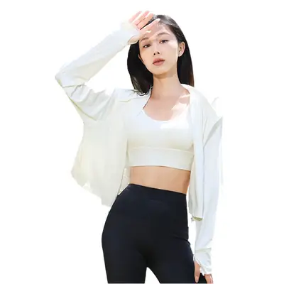 Women's Light Gray Sun Protection Hoodie with UV Protection