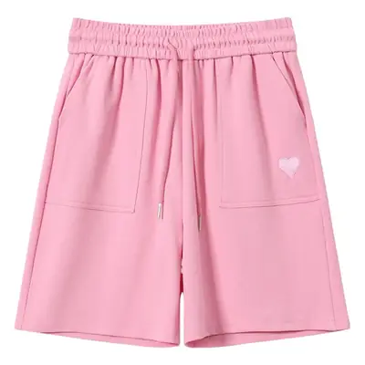 Pink Heart Print Girls Shorts Summer 2025